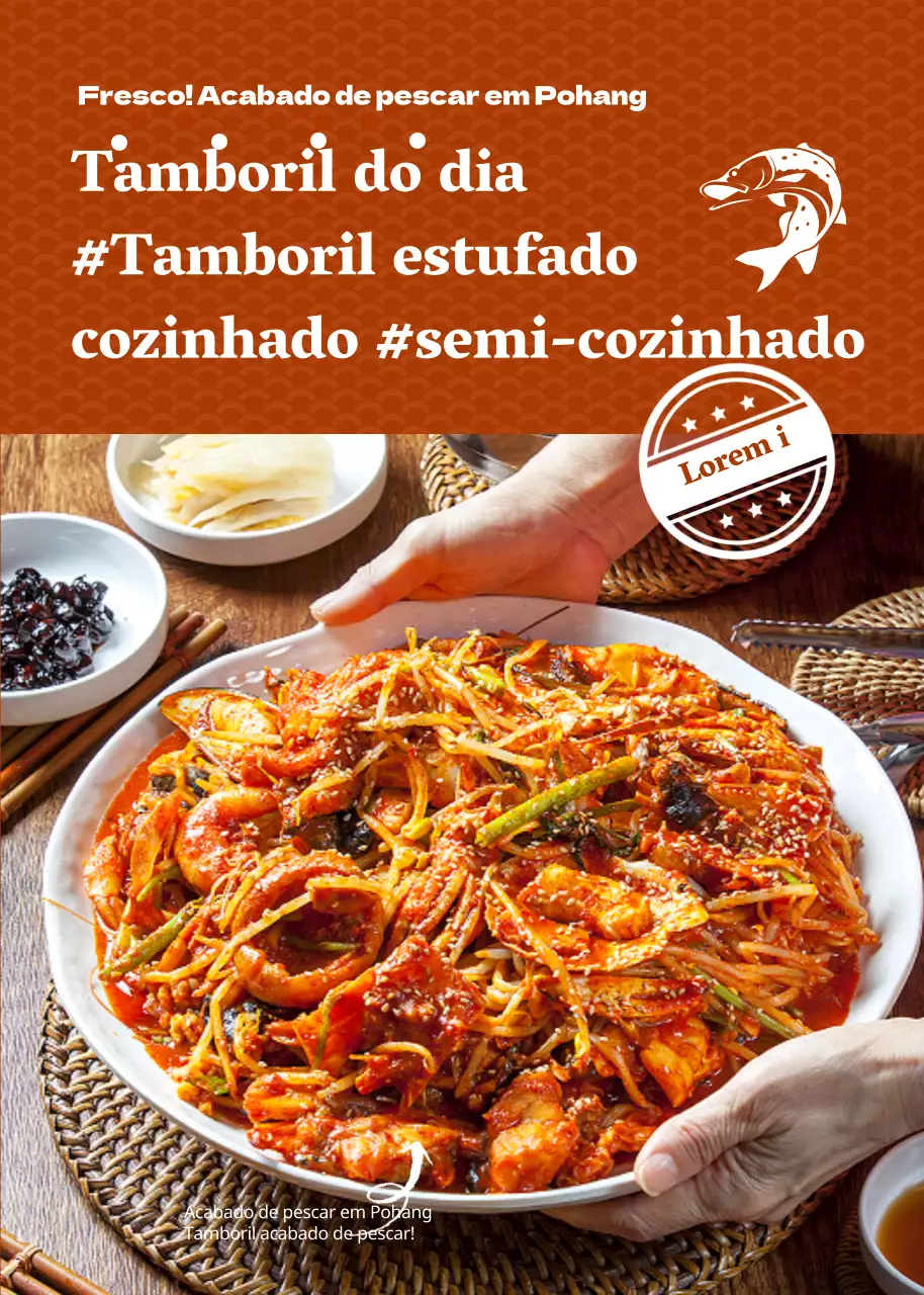 Comprar em conjunto um kit de refeição semi-preparada de tamboril cortado em tons castanhos suaves