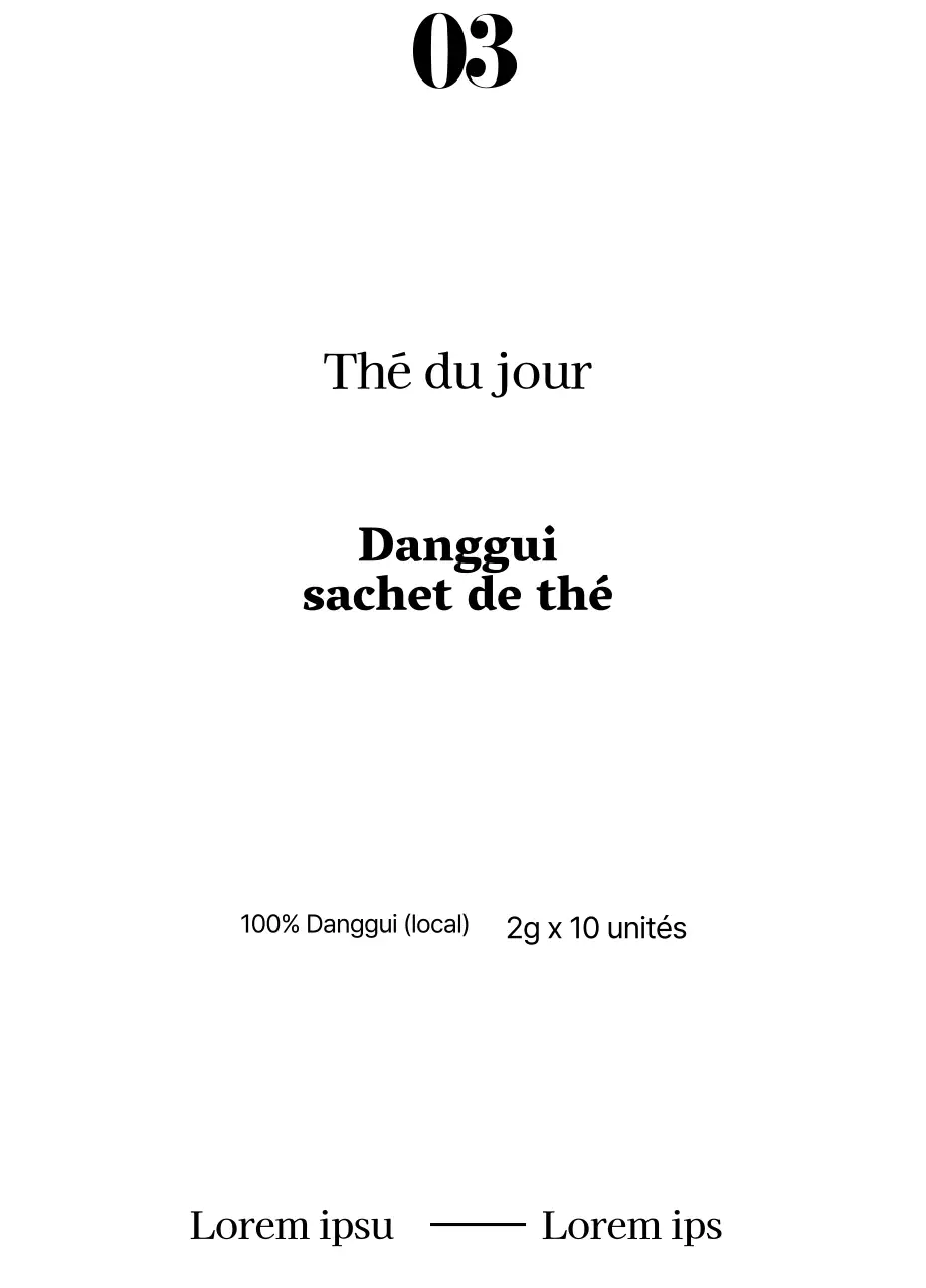 Sachets de thé danggui traditionnel sentimental