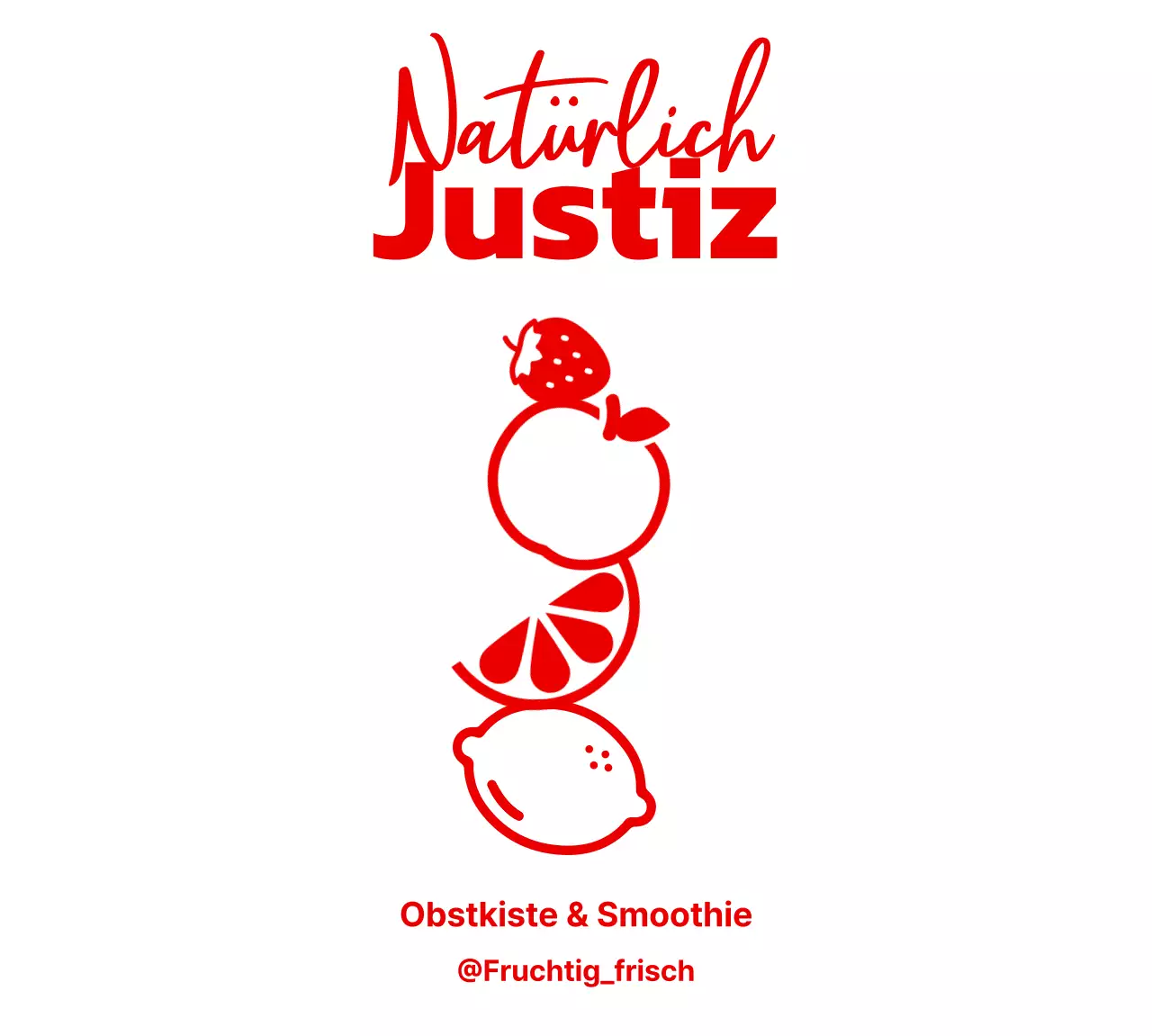 Ein Smoothie-Laden mit niedlichen Illustrationen frischer Früchte in Rot