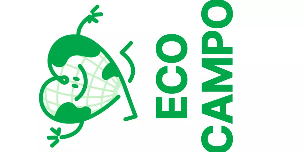 Promuovete un campo ecologico con un simpatico personaggio della terra a forma di cuore di colore verde.