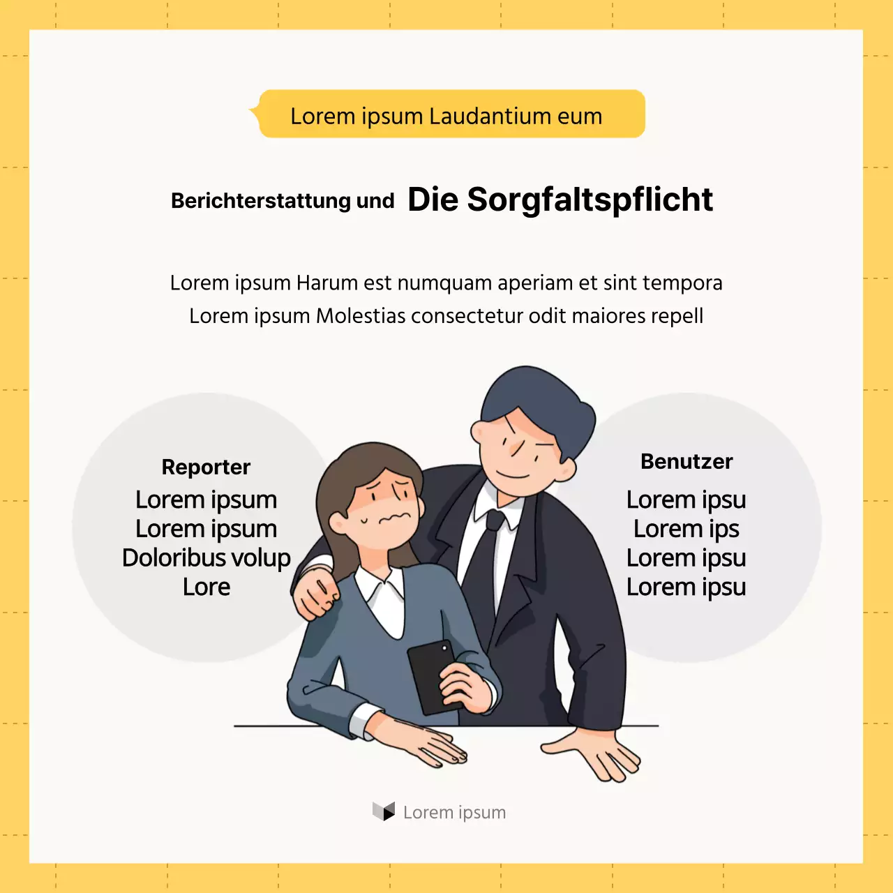 Gelber und weißer minimalistischer Ratgeber zum Arbeitsrecht