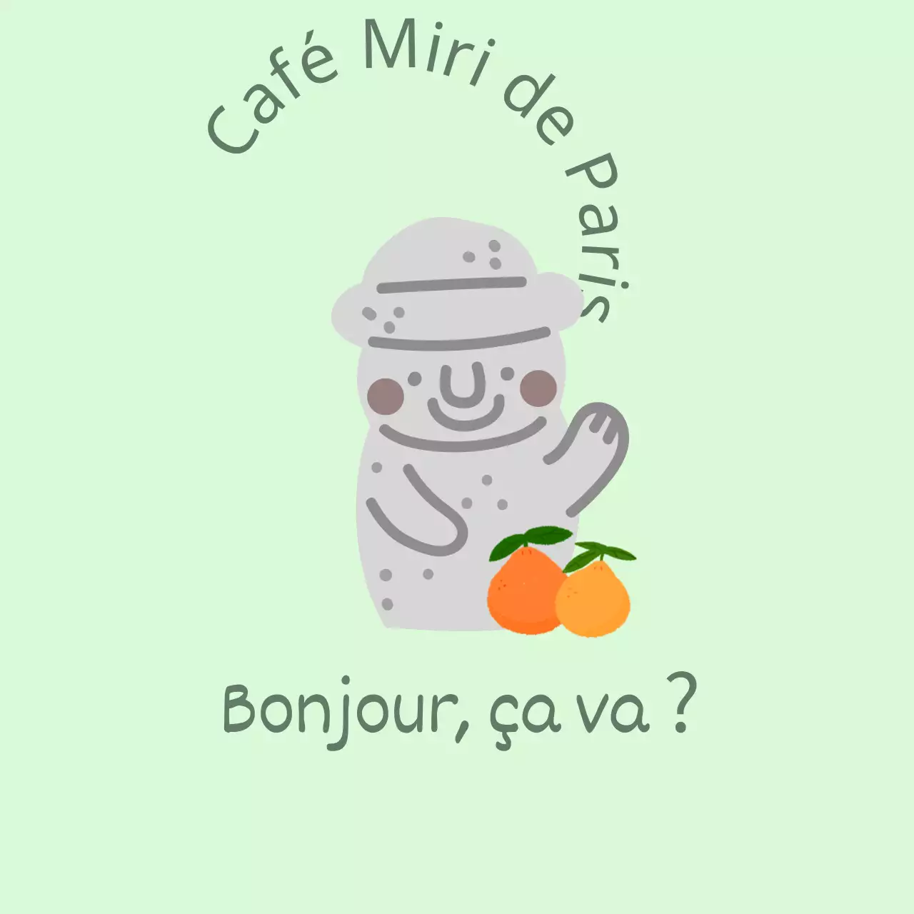 Jeju Cafe Balt, un joli café couleur menthe proposant des mandarines et des dolharbangs de l'île de Jeju.