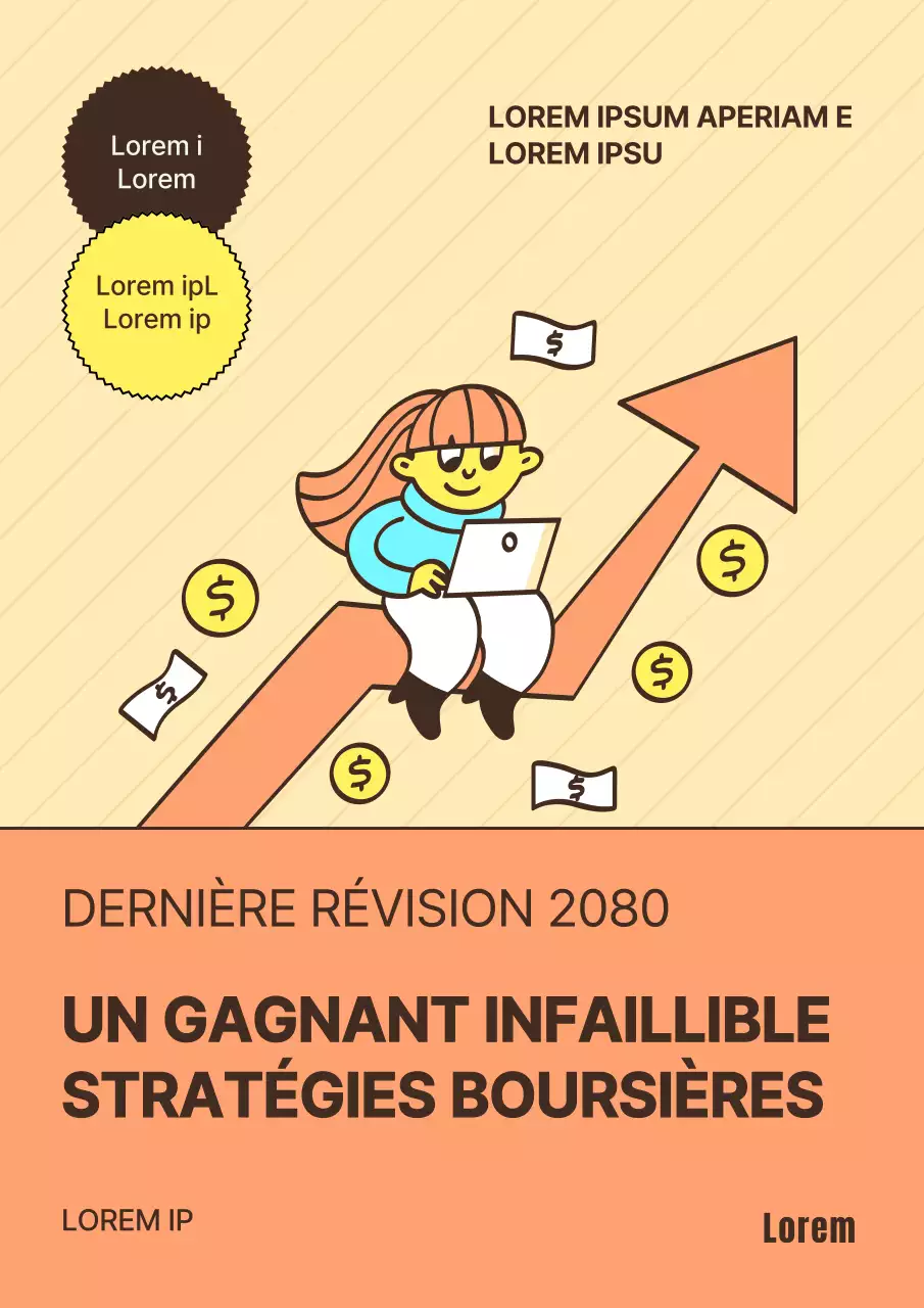 Couverture de picking de stock avec des flèches et des personnes dans des tons orange et jaunes
