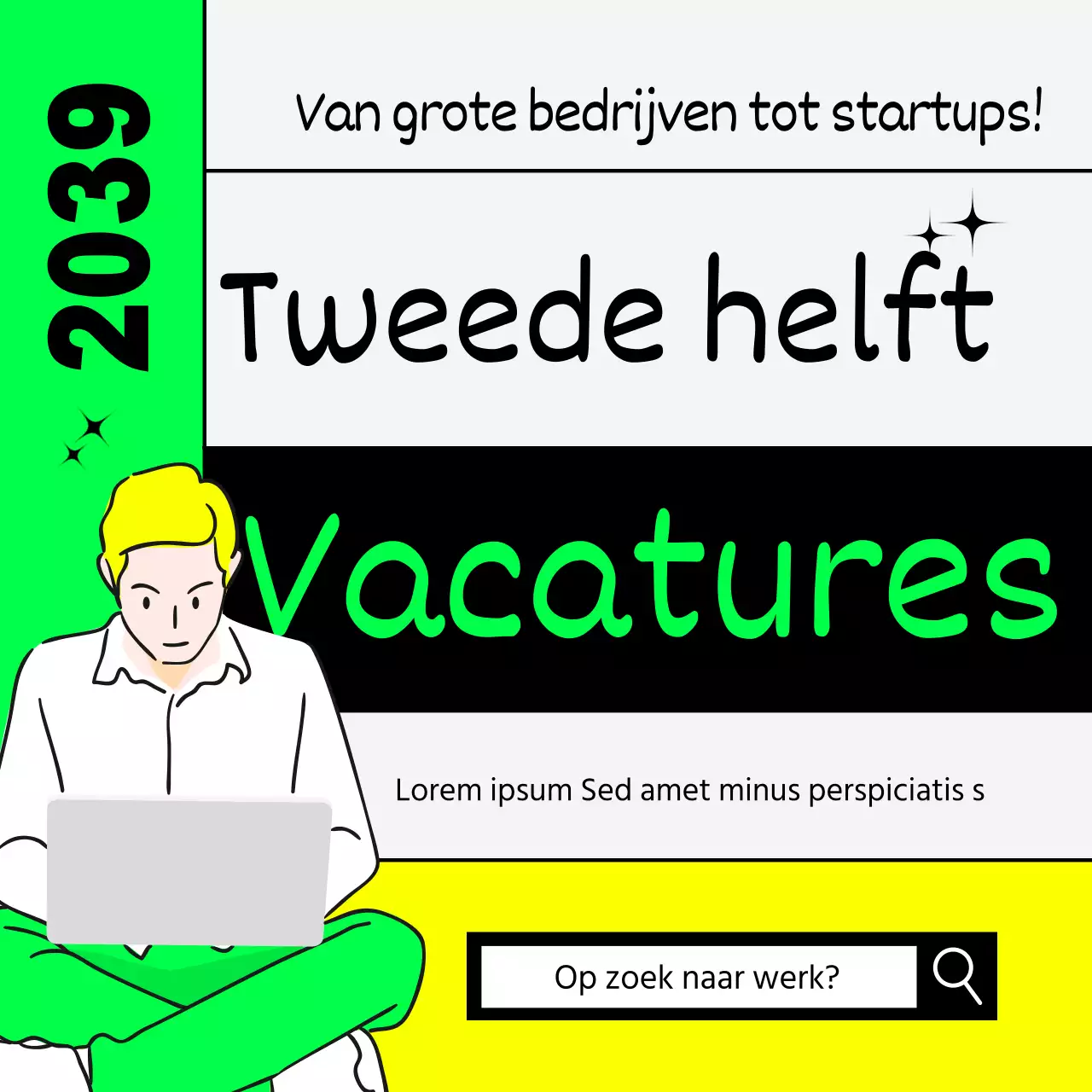 Fluorescerend limoengroen en geel IT-bedrijf job aanbevelingen