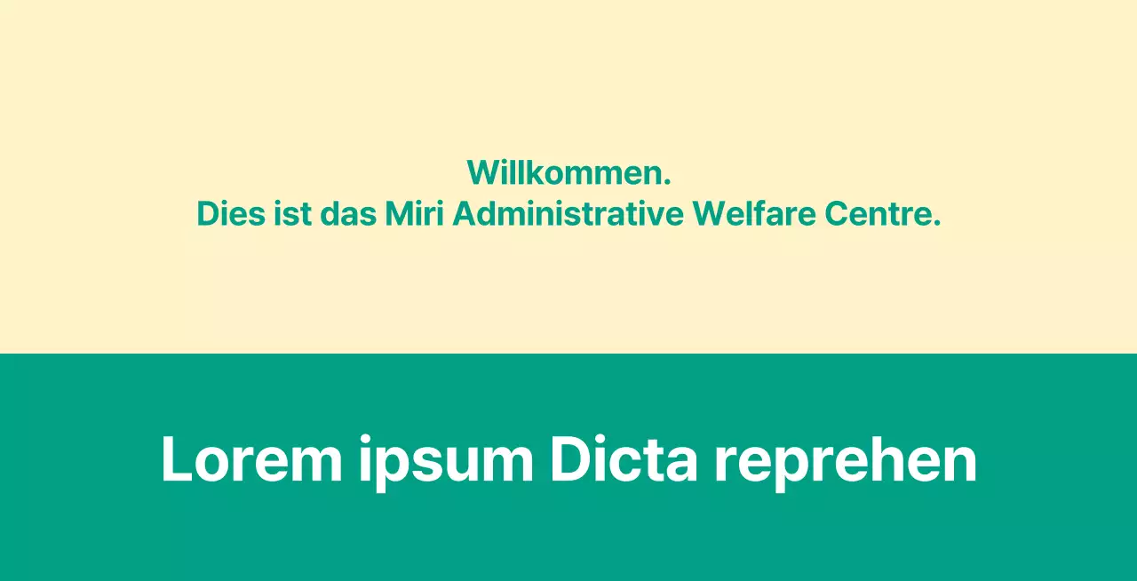 Eine öffentliche Bekanntmachung in Form eines Willkommensbriefs mit einem Willkommensschild.