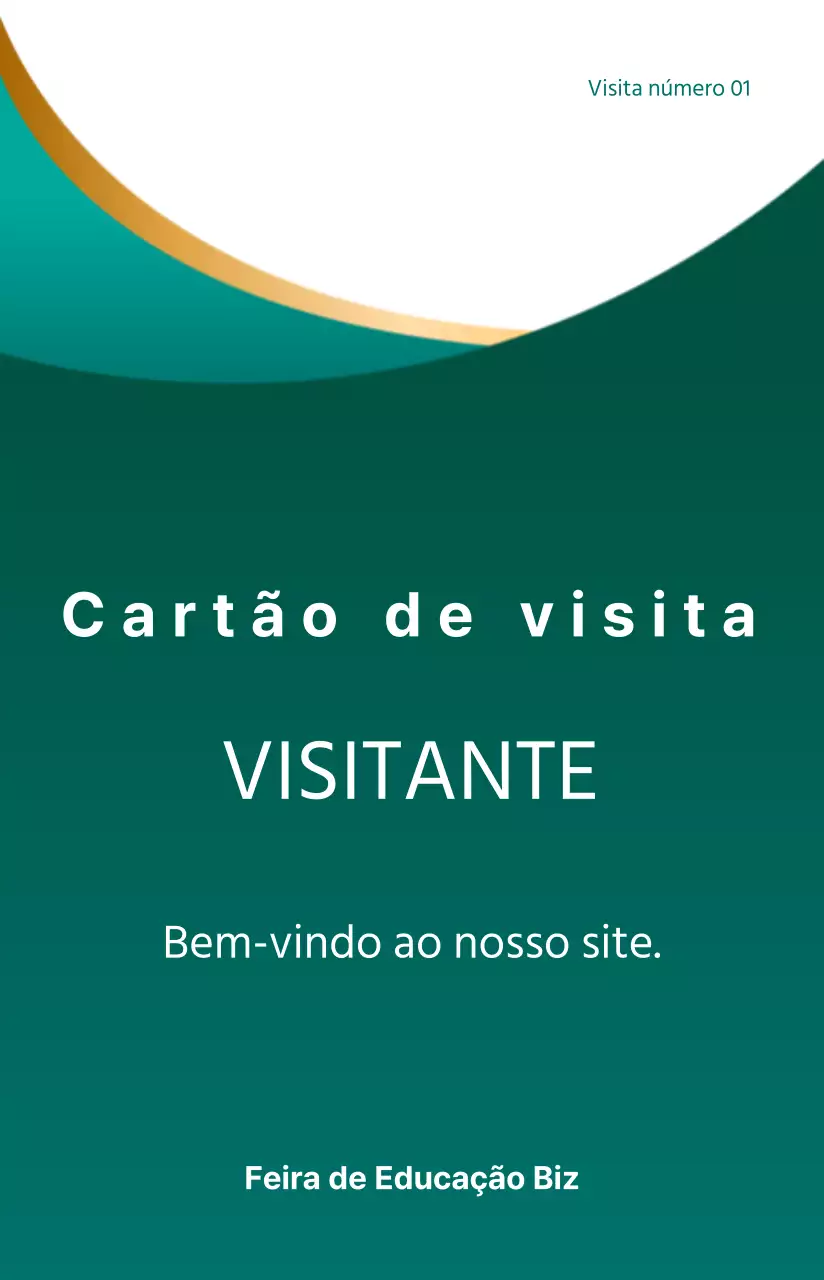 Luxuoso cartão de visita com gradiente verde e dourado