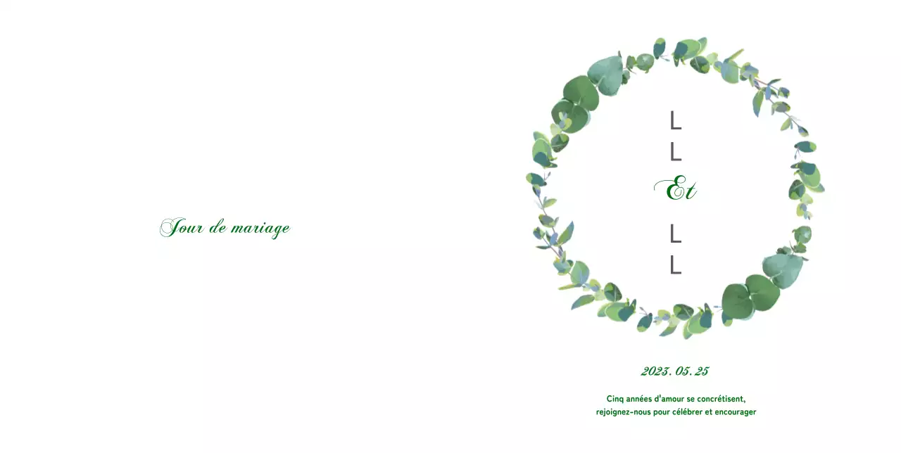 Une invitation de mariage sentimentale avec une ambiance luxuriante et printanière