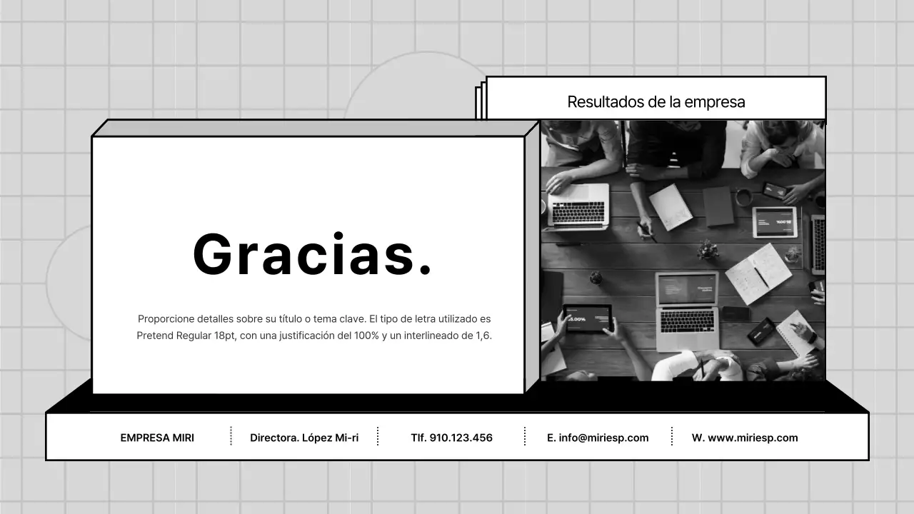 Perfil gris y geométrico de una empresa PT