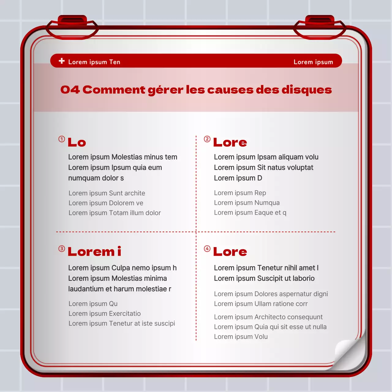 Concept de trousse de secours en fer rouge et blanc Information sur le disque lombaire et promotion de l'hôpital
