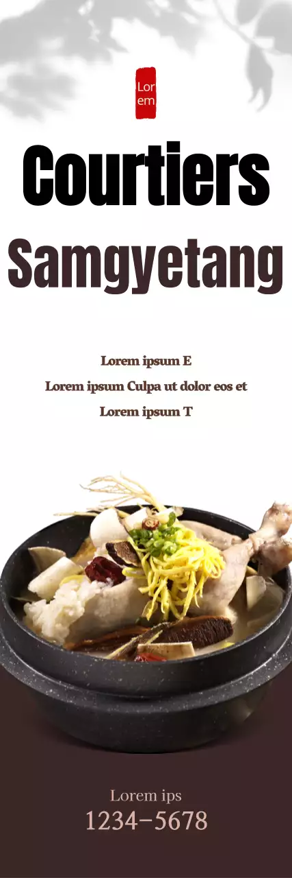 Promouvoir le Samgyetang avec un look épuré sur fond blanc