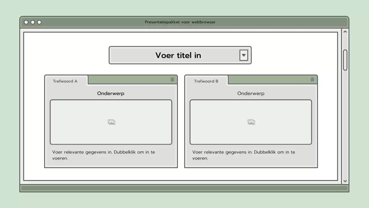 Presentatiepakket met lichtblauw browserconcept