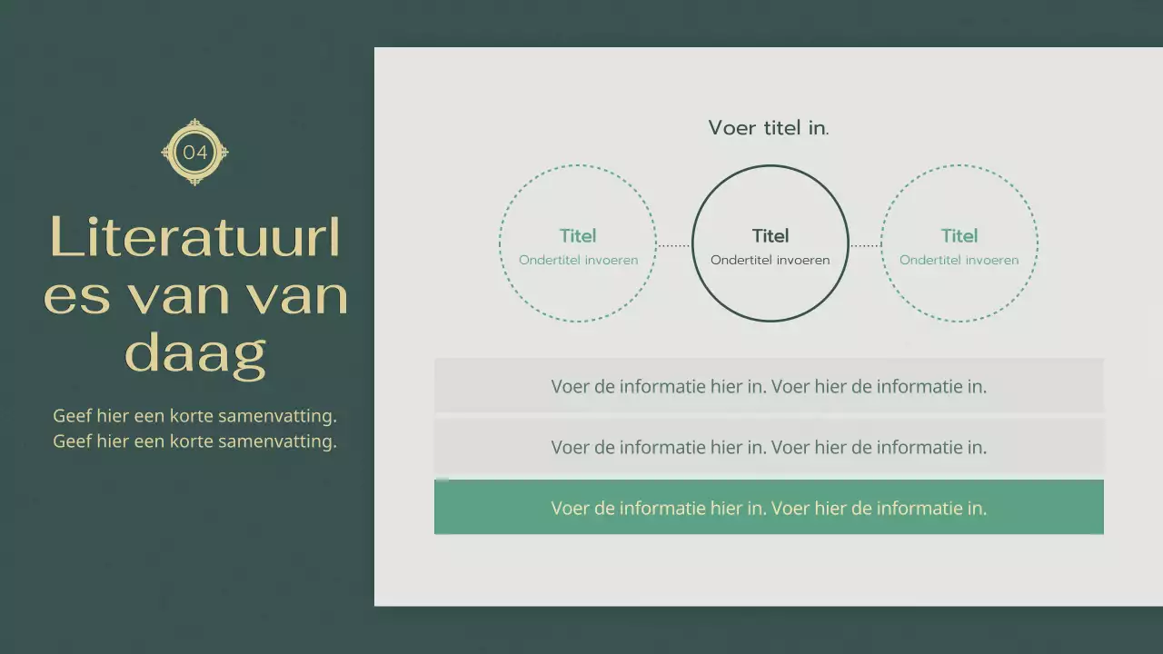 Groene, rustgevende sfeer Moderne literatuurles