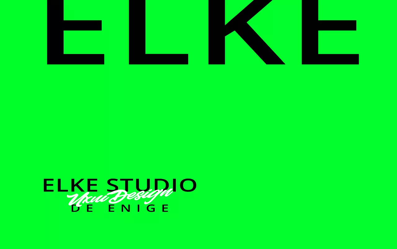 Ontwerp met een tekstueel logo voor een ontwerpstudio in fluorescerend limoengroen en zwart