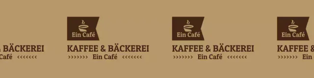 Einfacher Stil Cafe Logo-Muster in hellbraun und braun