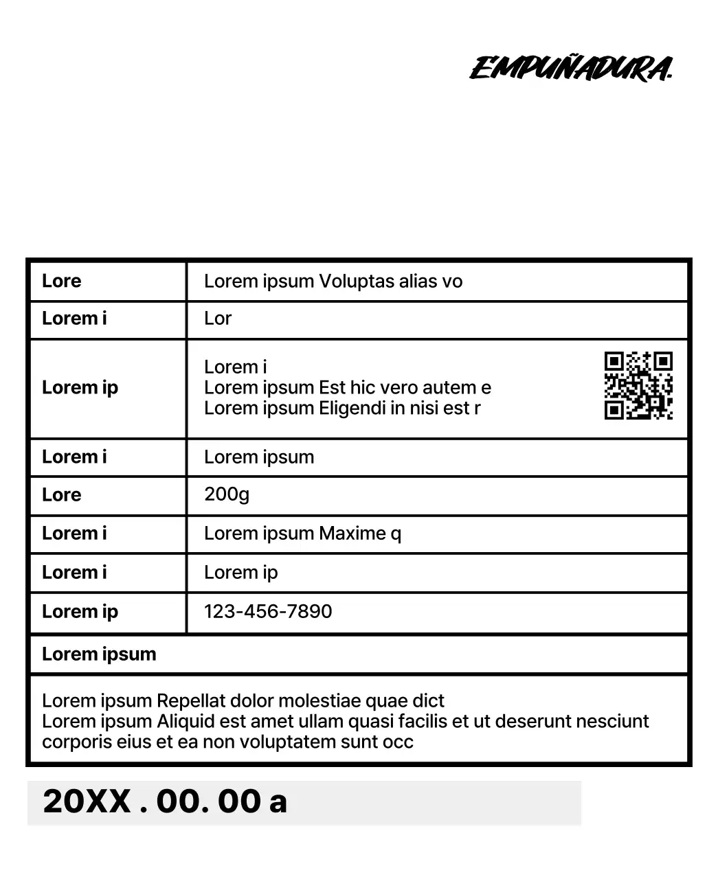 Diseño con descripciones de alubias acentuadas con texto manuscrito negro y rugoso