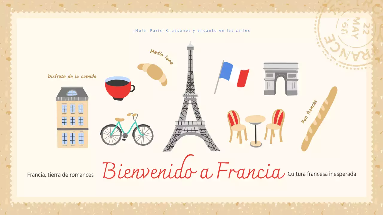 Una introducción minimalista al campo en beige y rojo