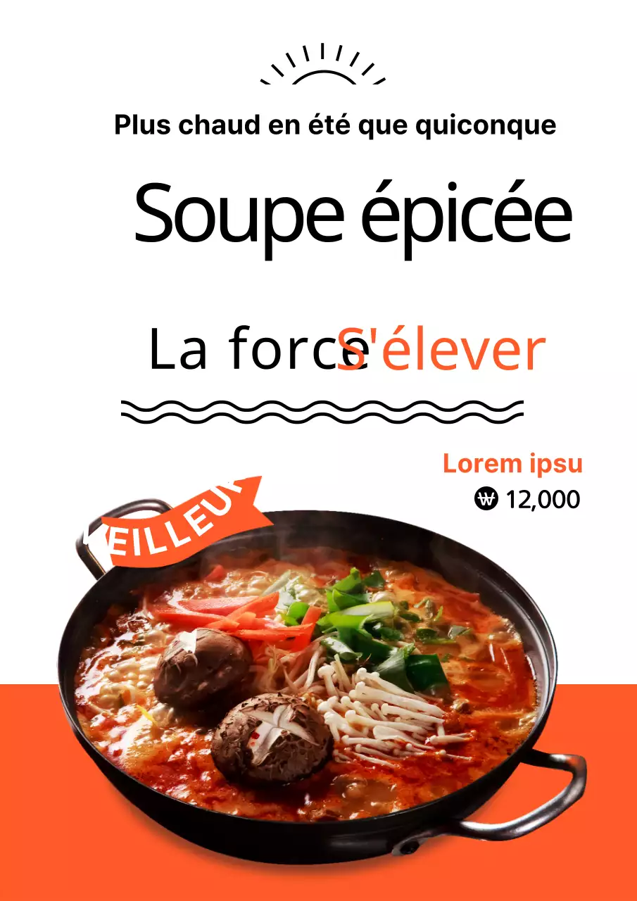 Présentation du menu orange de sushis