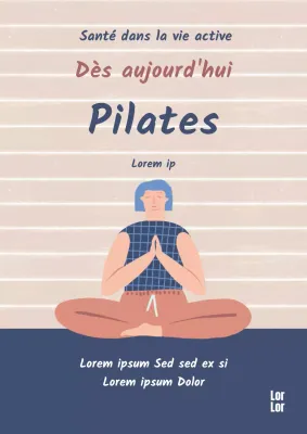 Couverture de livre d'un exercice Pilates apaisant avec un méditant sur un fond beige.