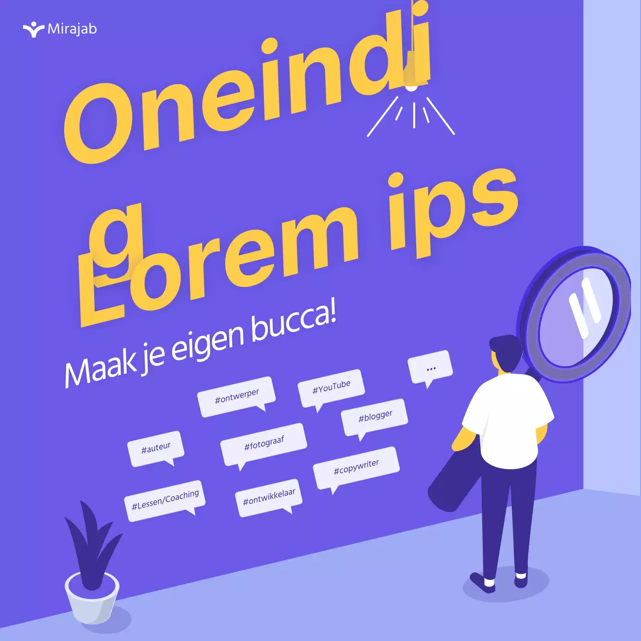 paars geel illustratie persoonlijke ontwikkeling zijproject cardnews