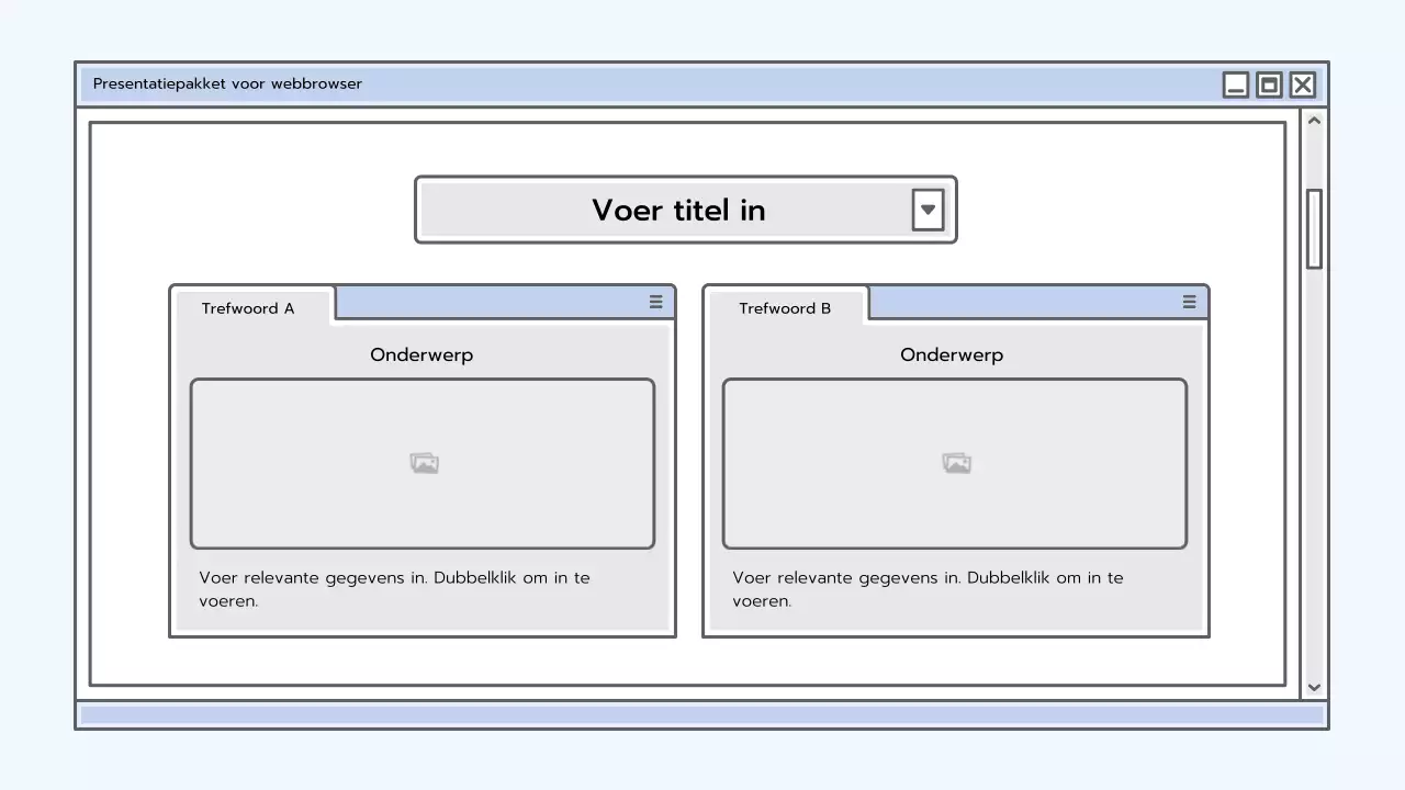 Presentatiepakket met lichtblauw browserconcept