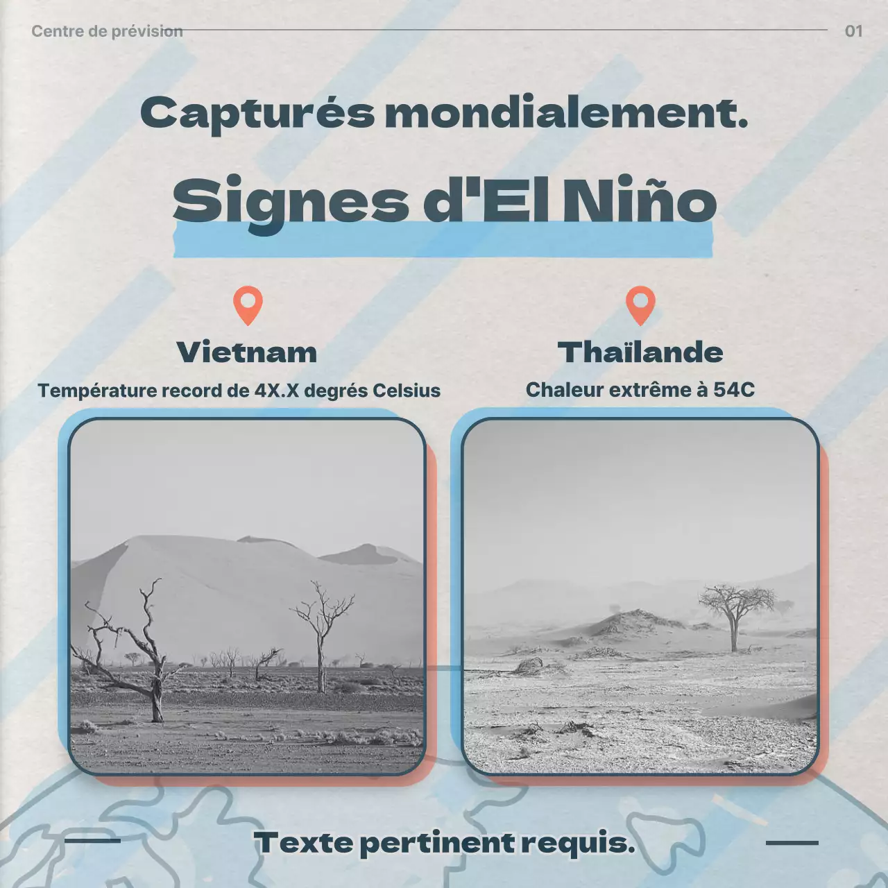 Observations climatiques rétro en beige et bleu clair