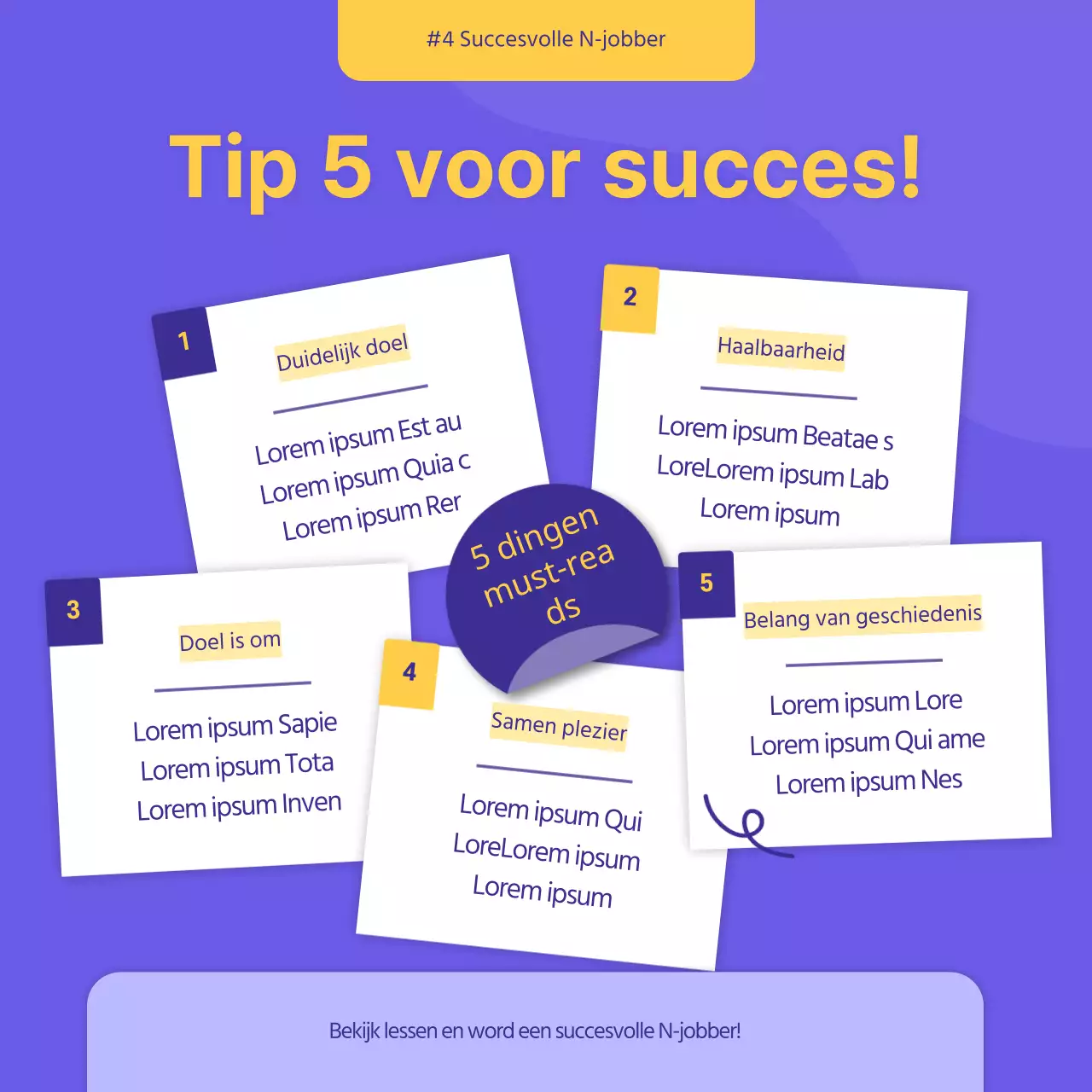 paars geel illustratie persoonlijke ontwikkeling zijproject cardnews