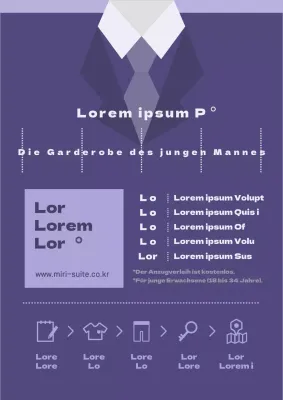 Anleitung für die Anmietung eines lila-weißen Interviewanzugs für junge Erwachsene