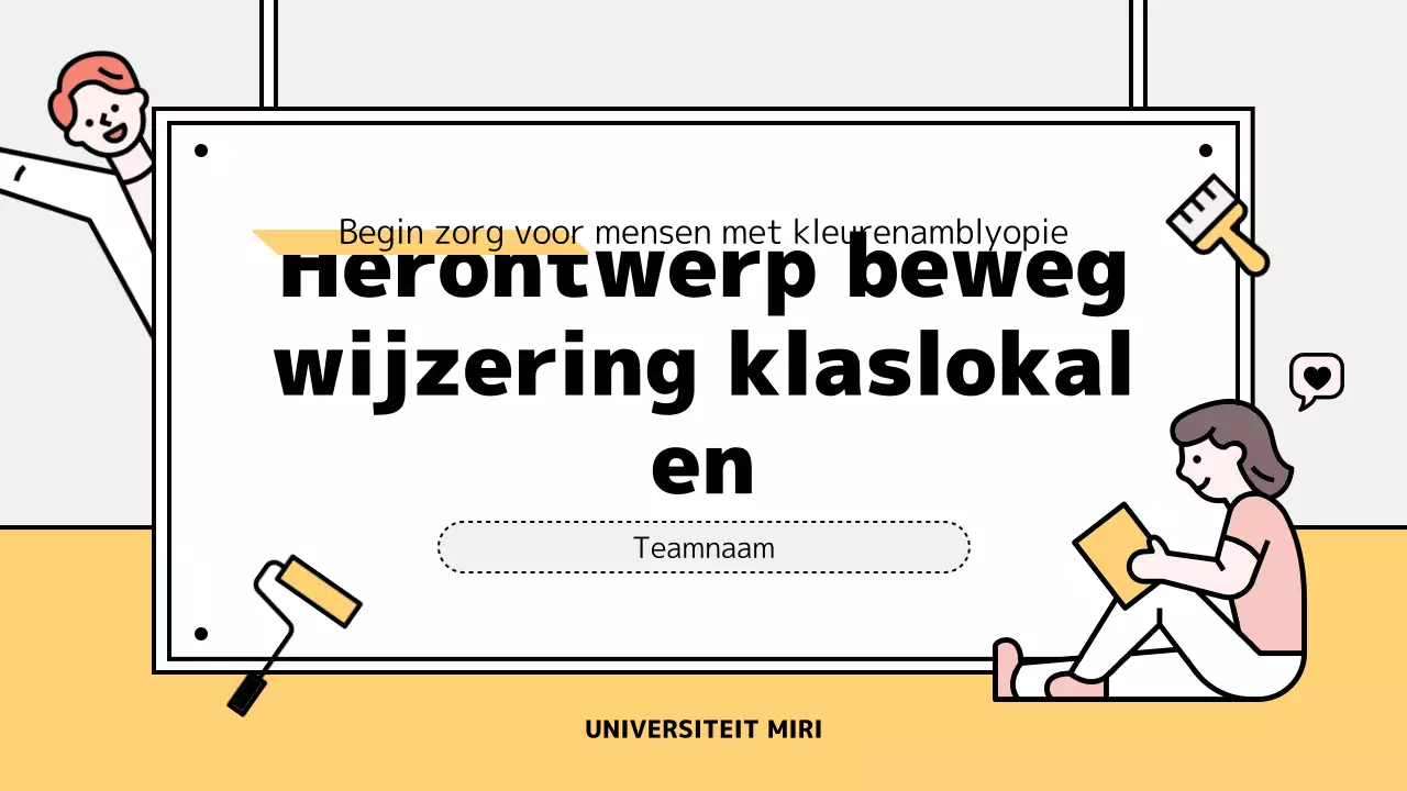 Leuke klaslokaalbordjes met gele accenten herontwerpen