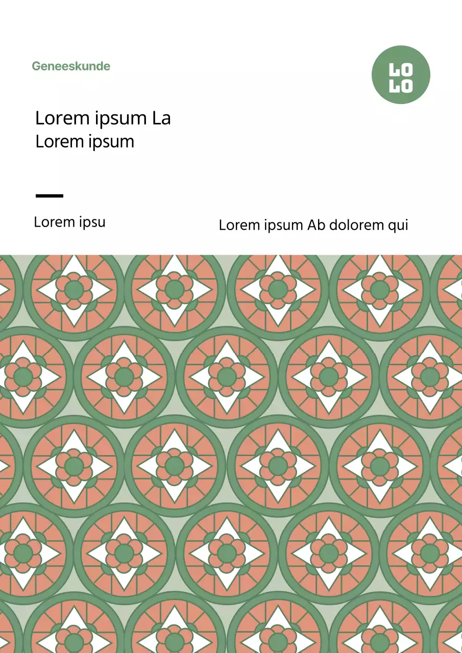 Traditioneel hanwa voedseletiket met chartreuse patroon