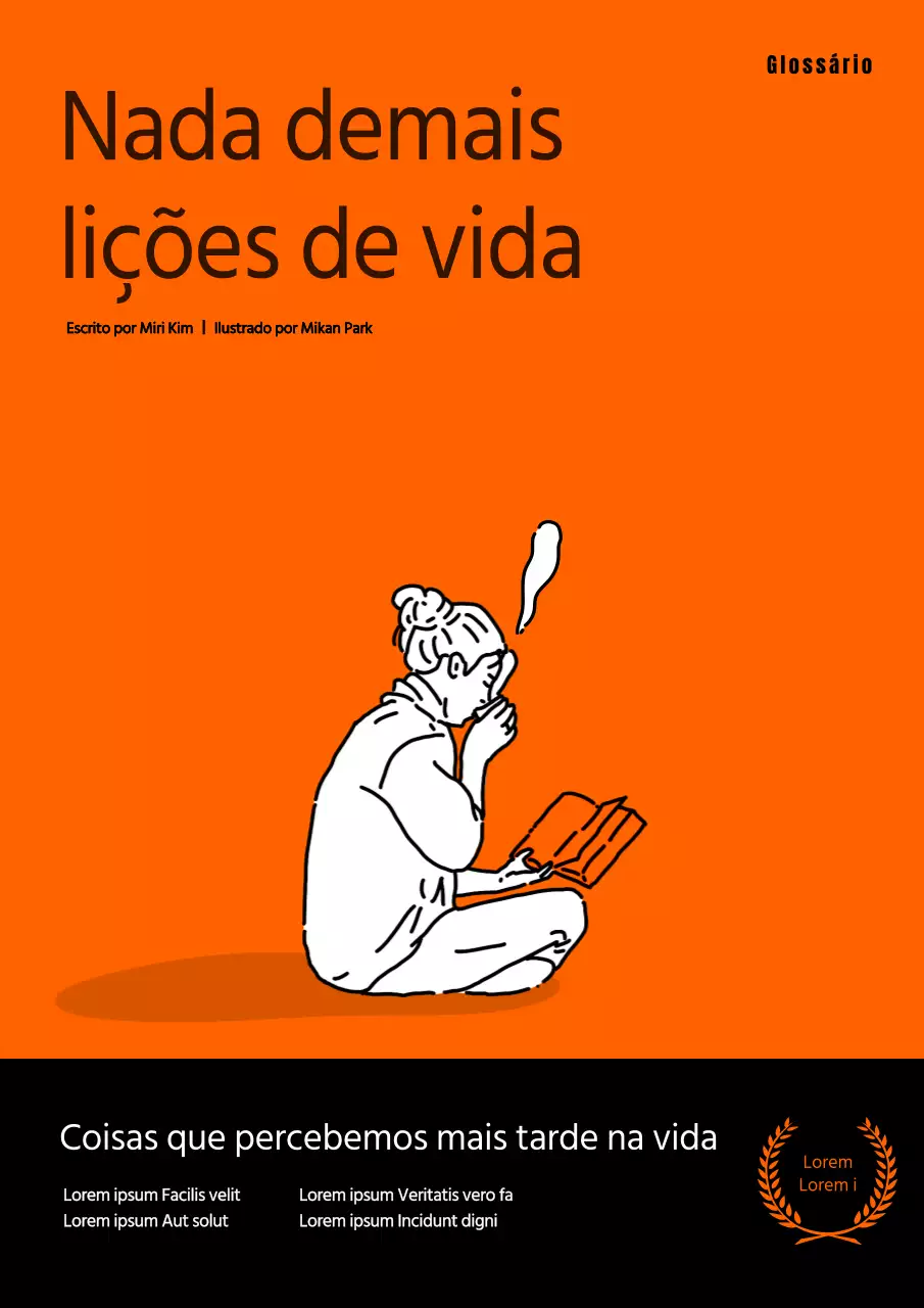 Desenho a laranja Livro de autoajuda simples
