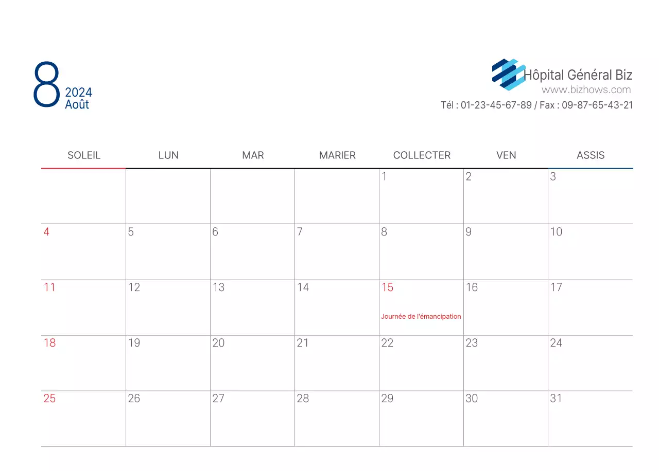 Hôpital simple blanc marine