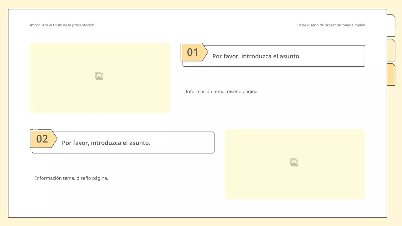 Kit de presentación limpio y sencillo en amarillo