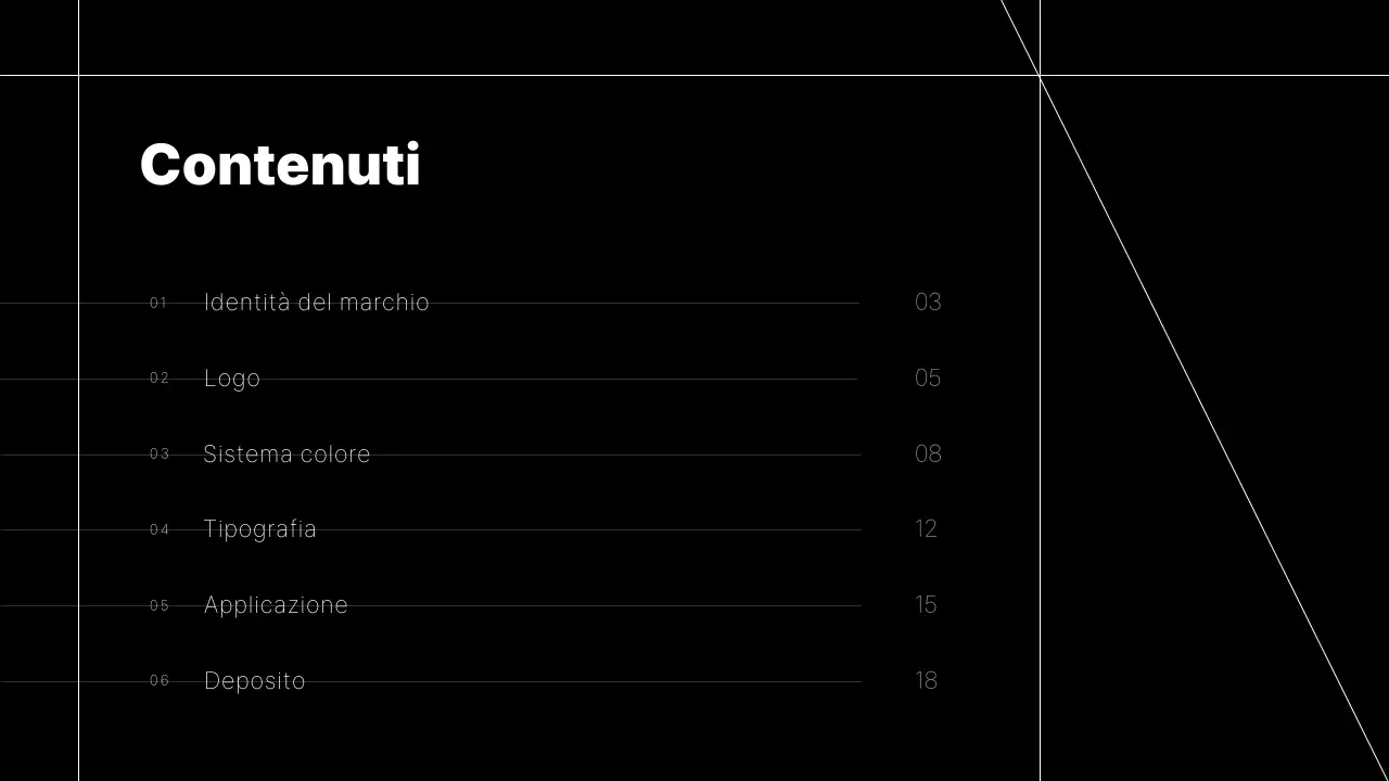 Proposta di guida al design del marchio semplice con linee nere