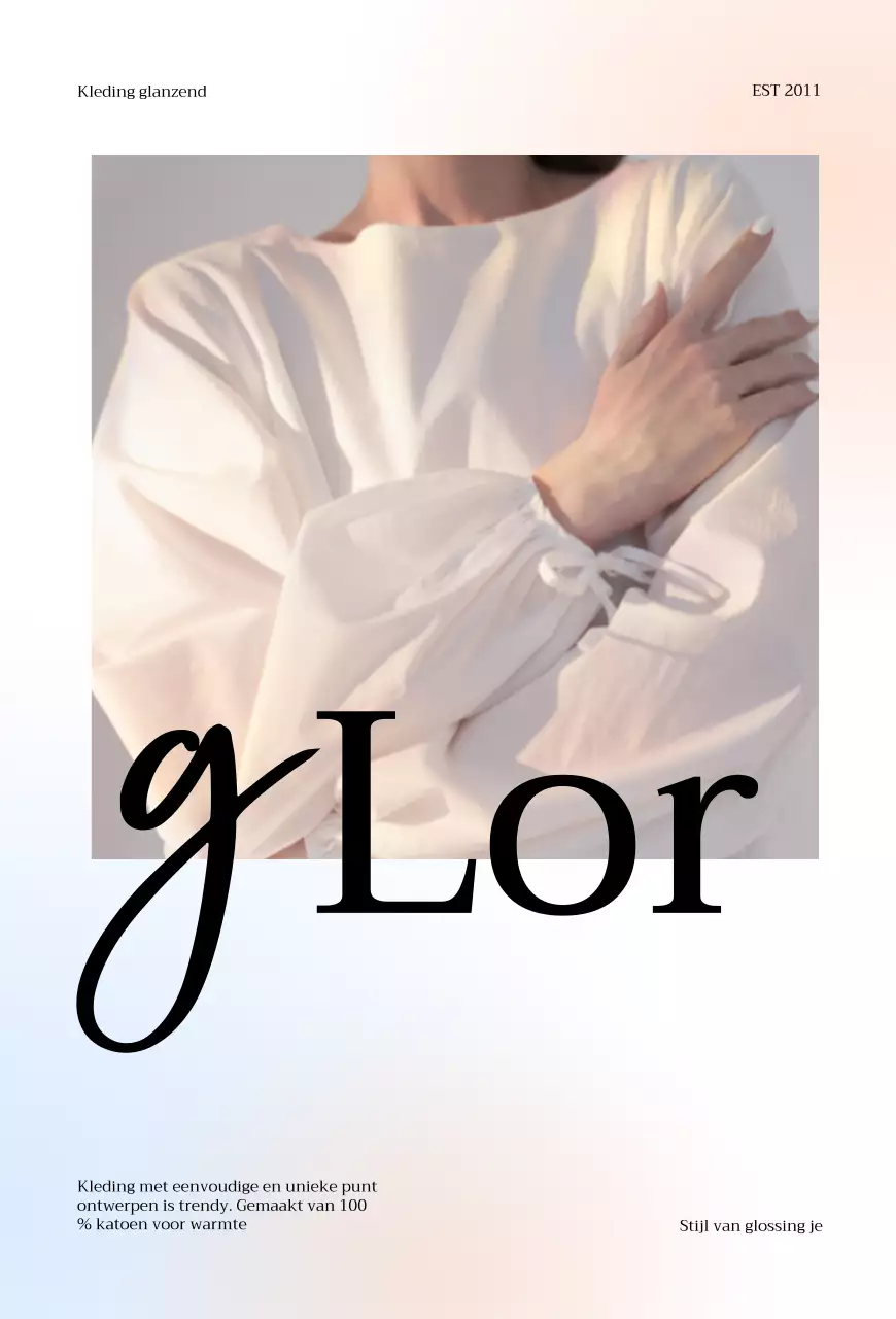 Glanzende eenvoudige kledingwinkel met kleurverlopen