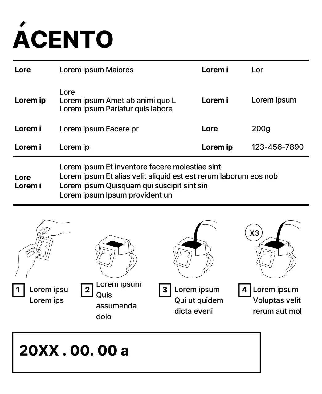 Diseño sencillo con formas negras como acento