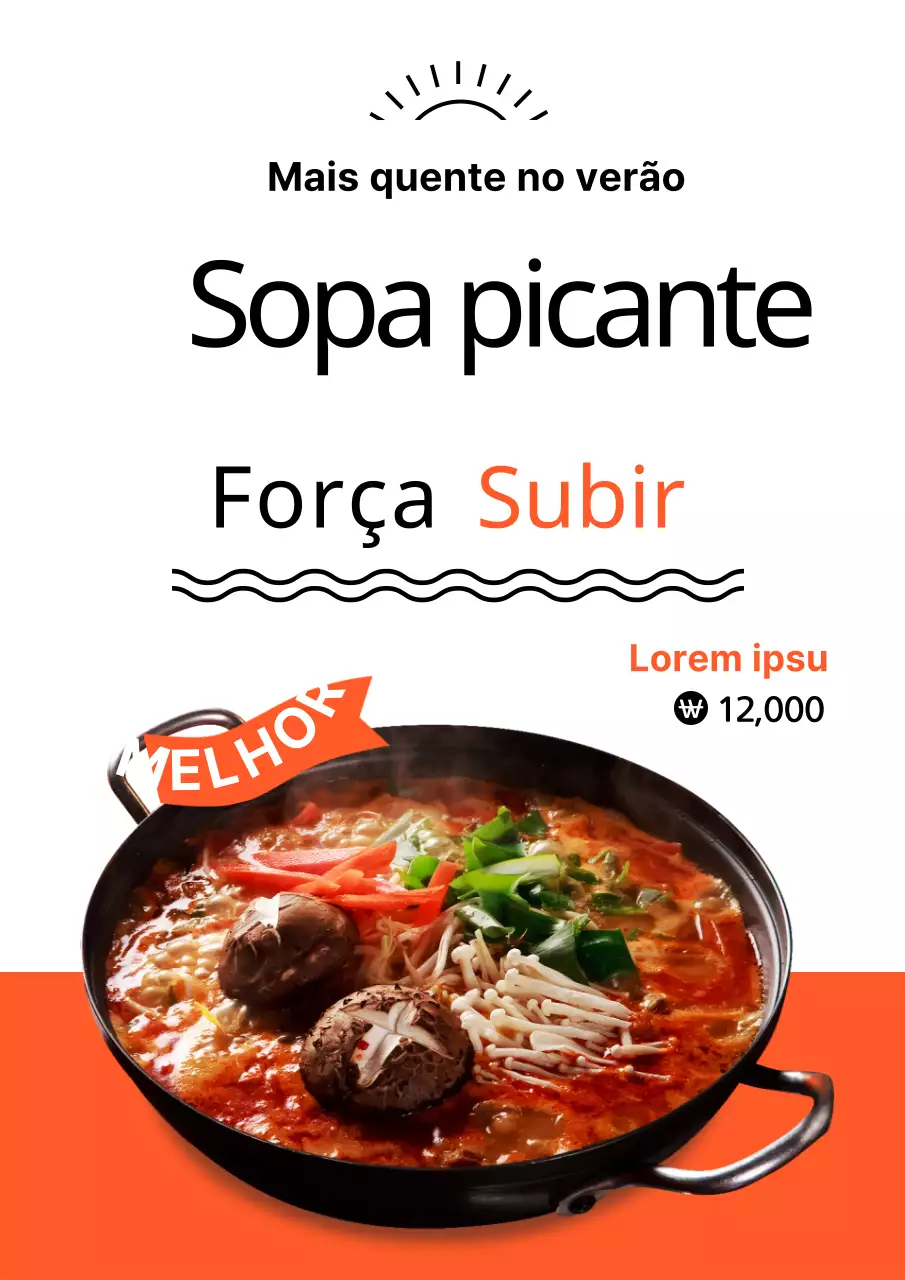 Apresentação do menu de sushi laranja