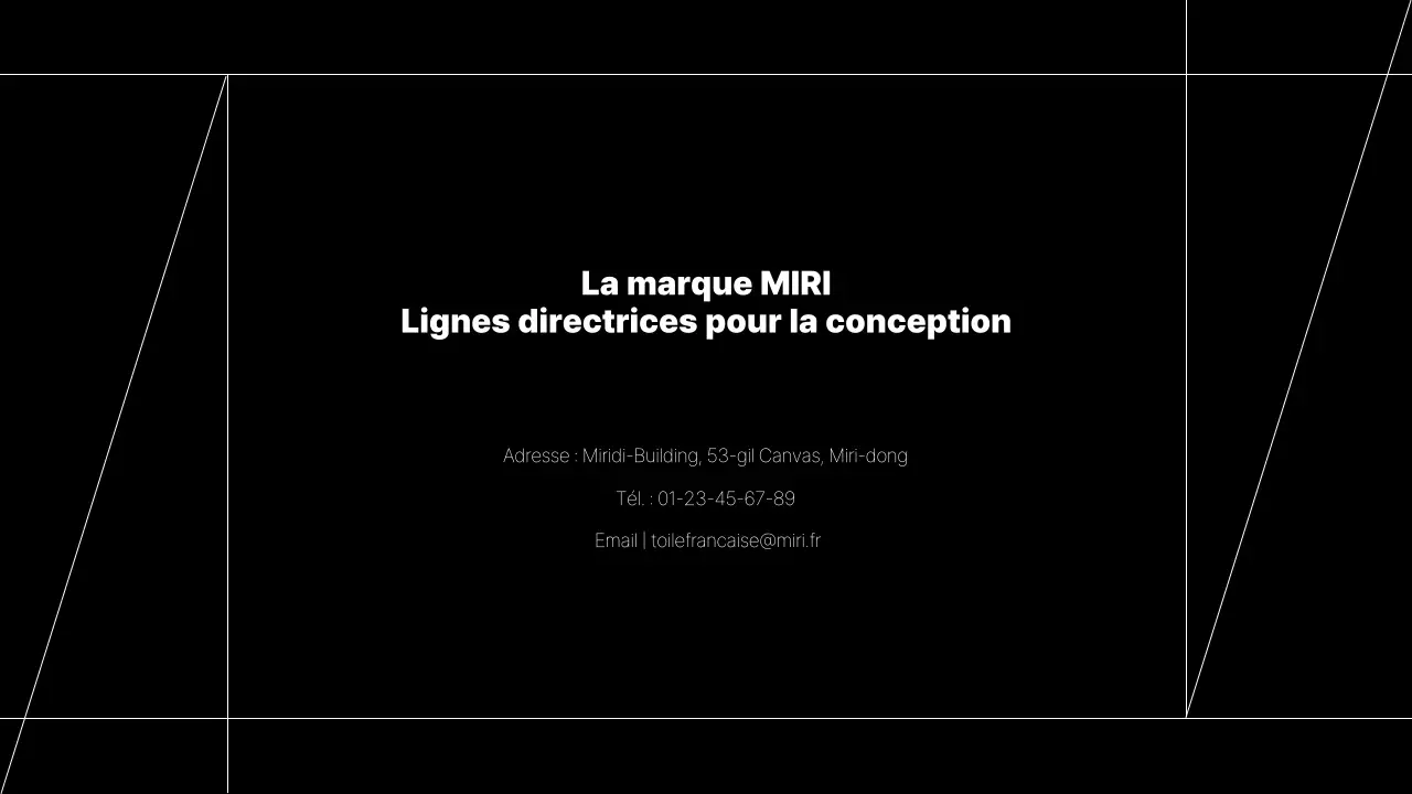 Proposition de guide de conception de marque simple avec des lignes noires