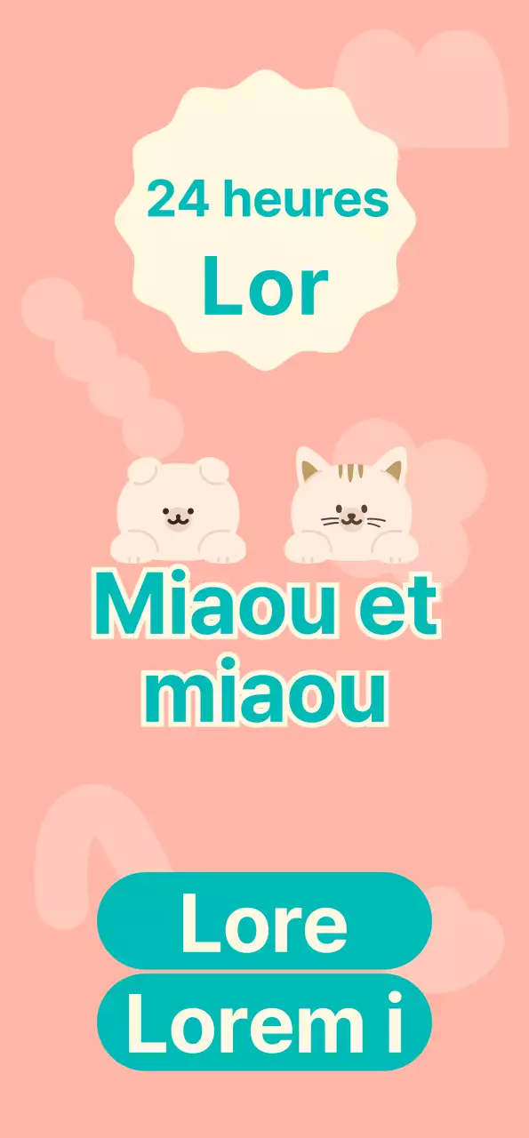 Une animalerie sans personnel avec de jolies illustrations de chiens et de chats roses et turquoises.