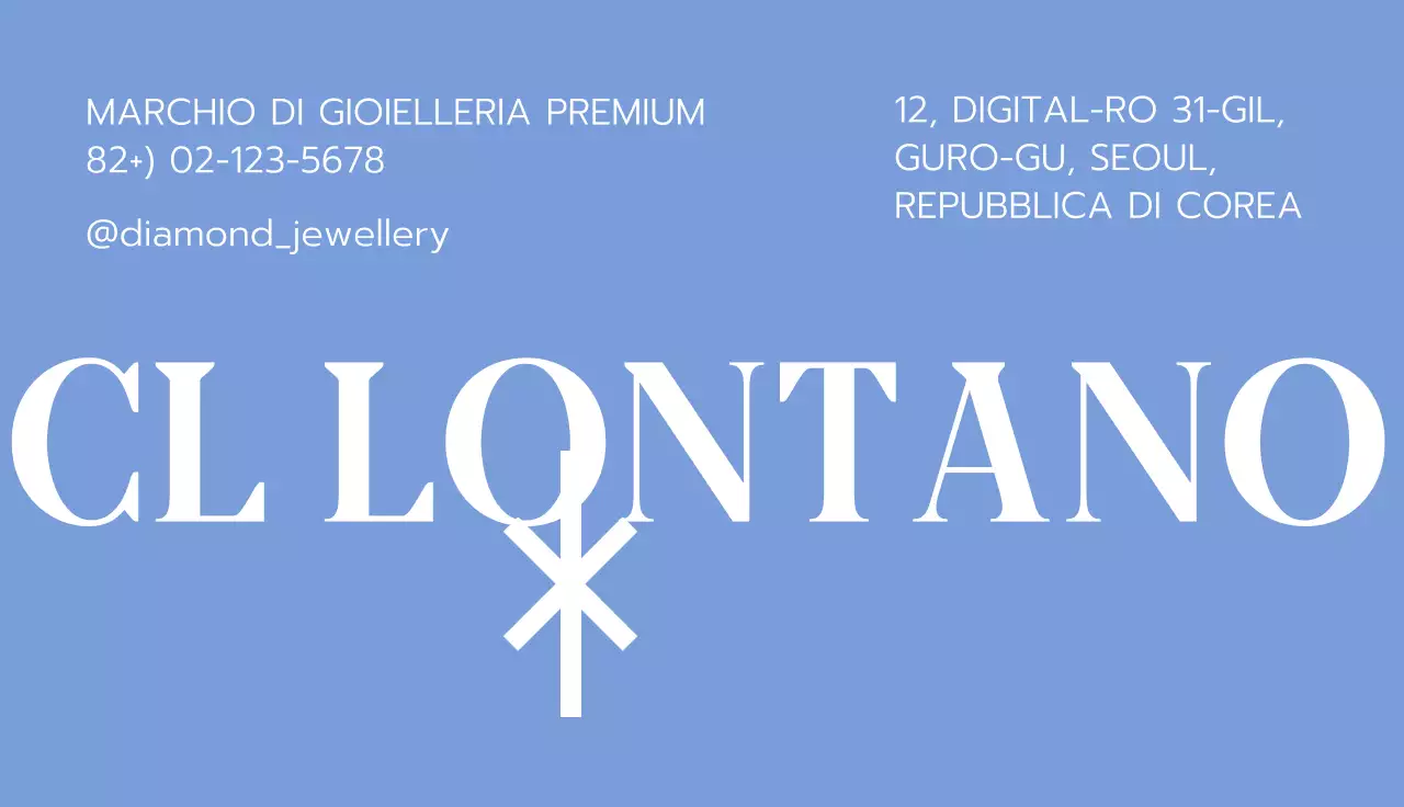 Biglietto da visita moderno per un marchio di gioielli in azzurro e nero