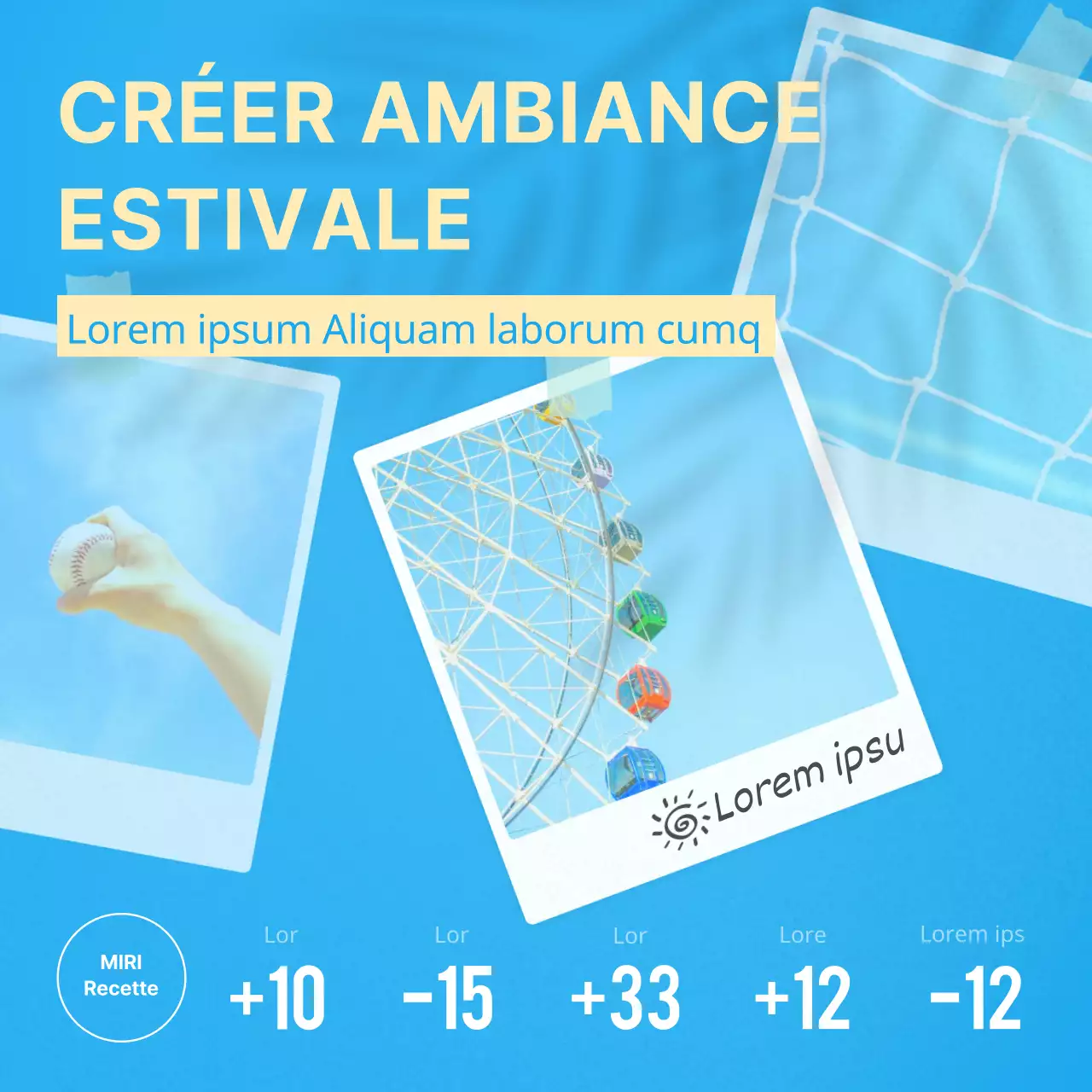 Comment retoucher un polaroïd bleu clair et jaune