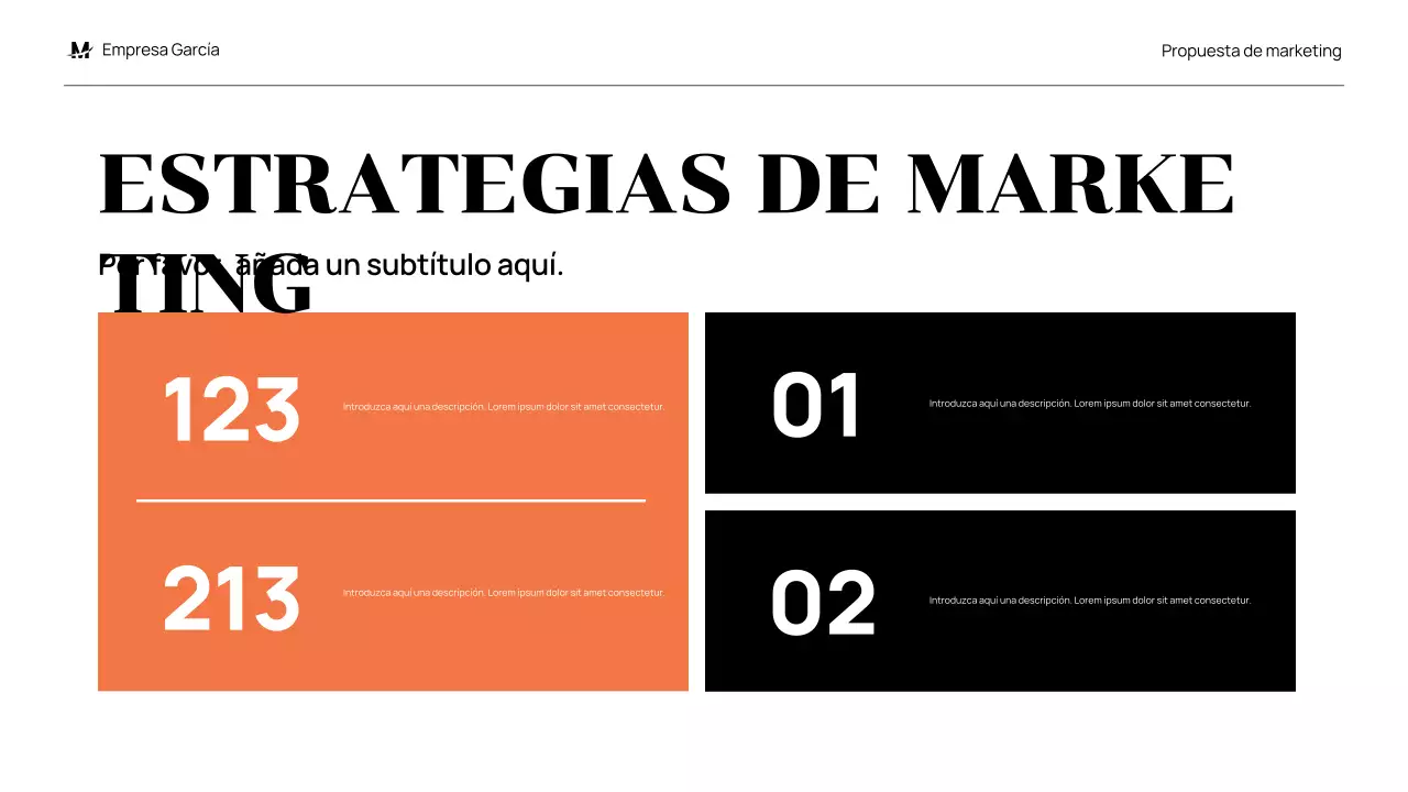 black modern propuesta de marketing