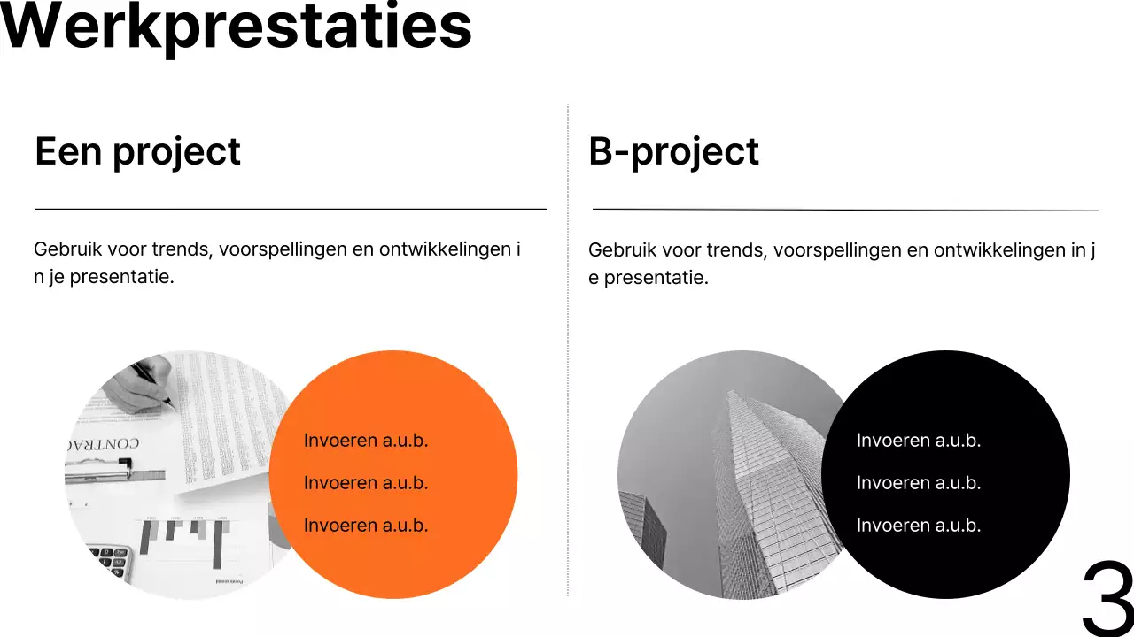  Minimalistisch zakelijk rapport in oranje en zwart