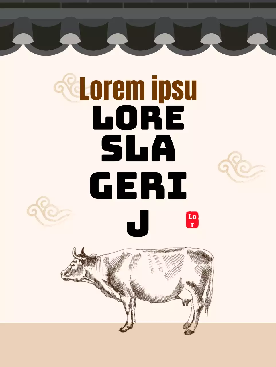 Traditioneel concept slagerij in een beige betegeld huis