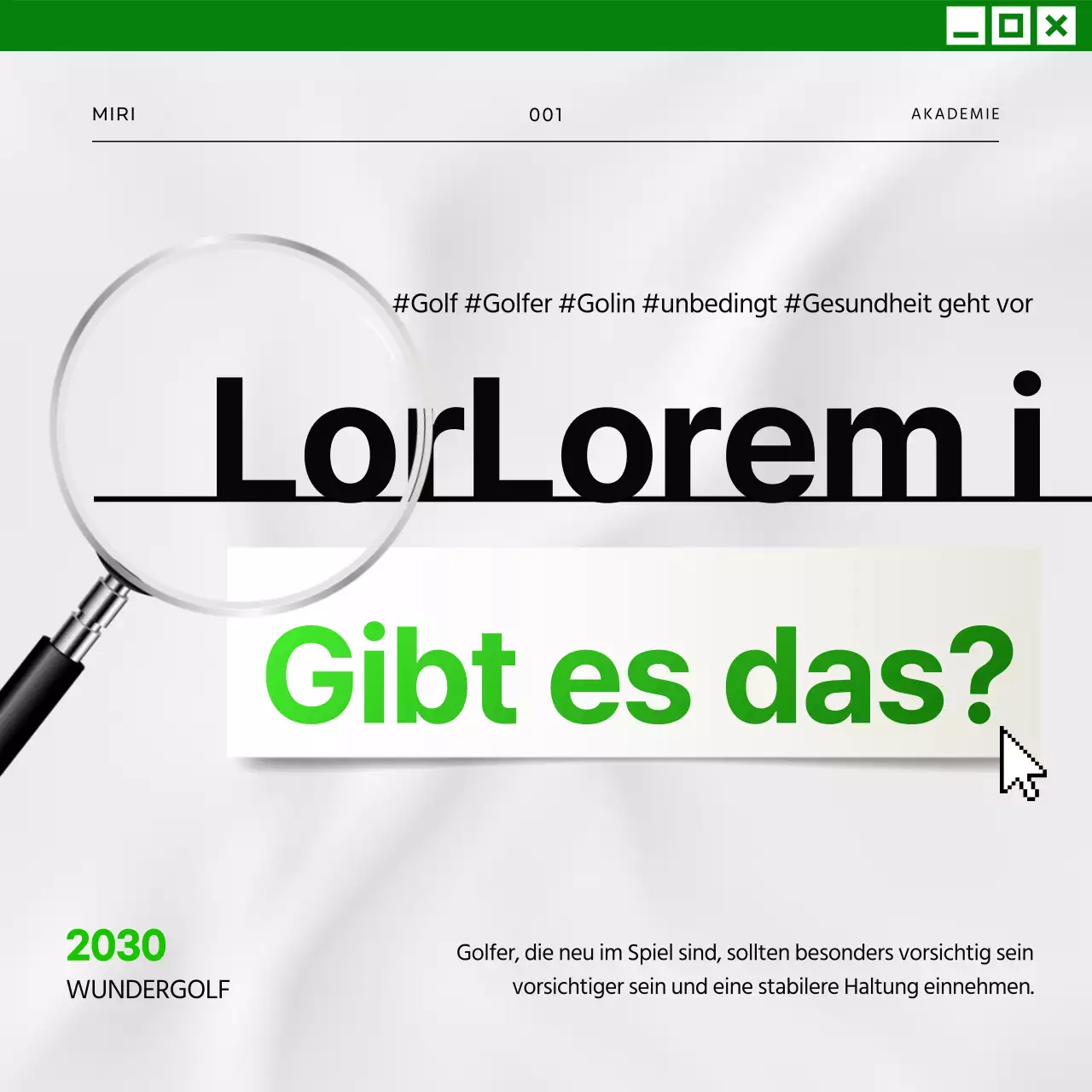 Golfverletzungen in Green und Grey CardNews