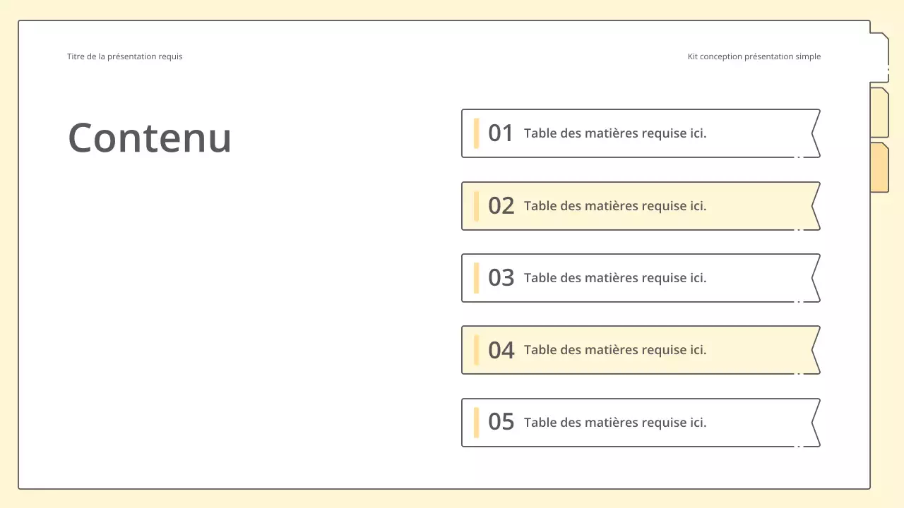 Kit de présentation simple et épuré en jaune