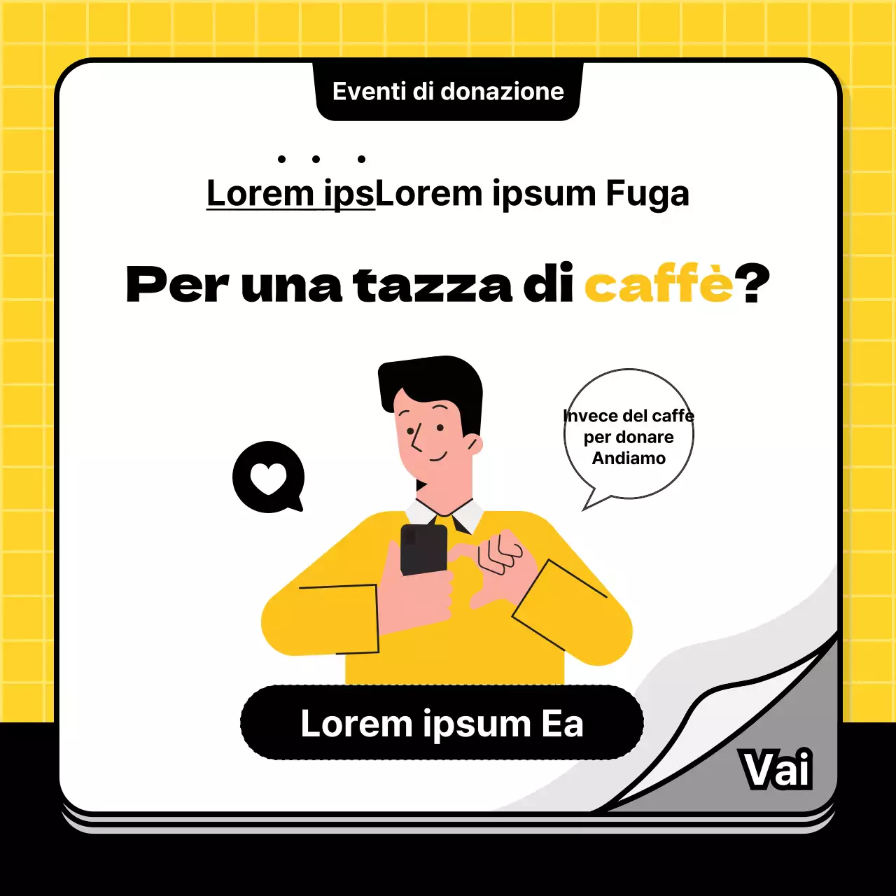 Una semplice guida alla donazione in giallo e nero