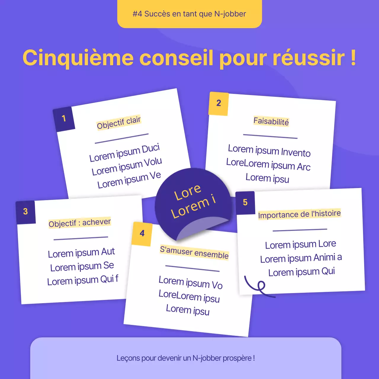 violet jaune illustration développement personnel projet de côté cardnews