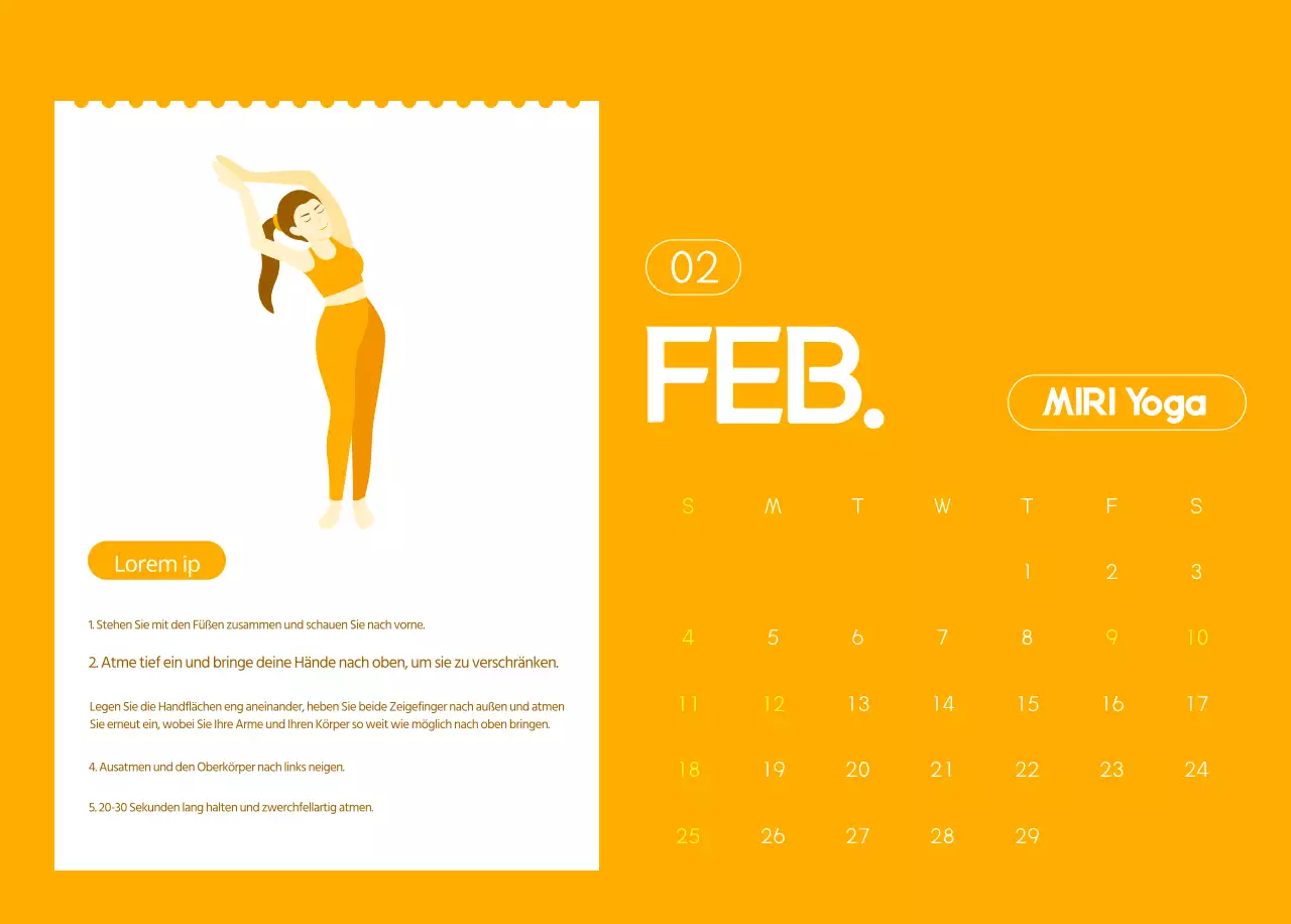 Orangefarbene Kalender zum Verschenken bei der Werbung für Ihr Yogastudio