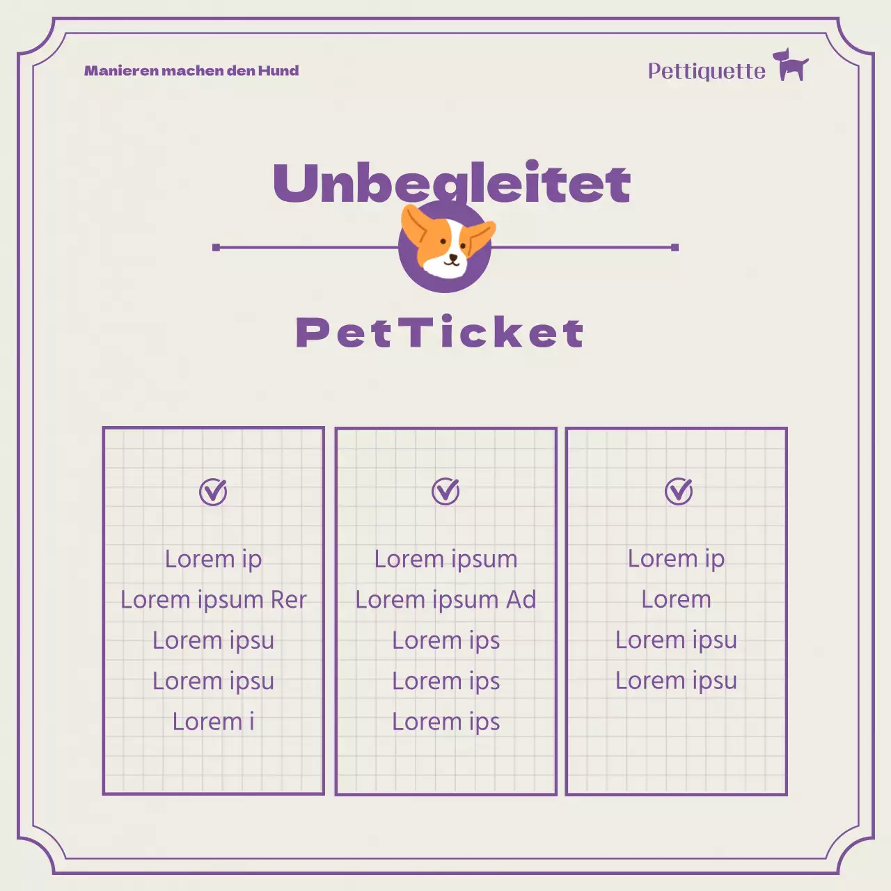 Über lila Haustierkarten