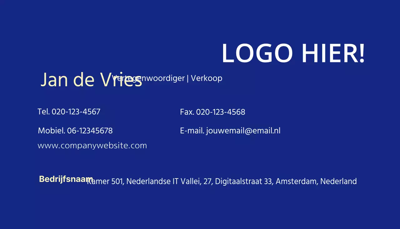 Zakelijke visitekaartjes